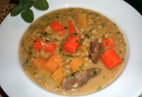 The Spicy Olive Slow Cooker Beef, Barley and Squash Stew