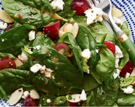 The Spicy Olive Spinach-Grape Chopped Salad