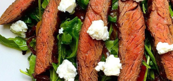 The Spicy Olive Grilled Steak Salad with Walnut Dressing