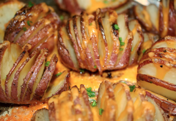 The Spicy Olive's Roasted Garlic Hasselback Potatoes