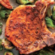 The Spicy Olive's Pork Chops with Apples and Brussel Sprouts
