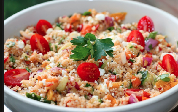 The Spicy Olive’s Bulgar and Mediterranean Vegetable Salad