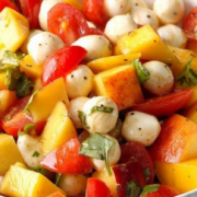 Peach, Mango, Tomato Caprese Salad