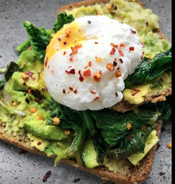 The Spicy Olive's Avocado Toast with Poached Egg