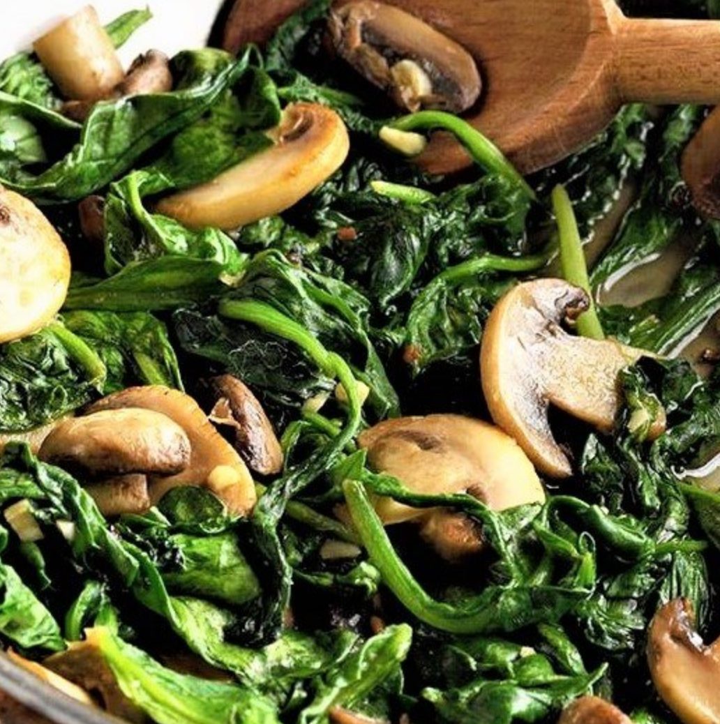 The Spicy Olive's Sauteed Spinach and Mushrooms - The Spicy Olive
