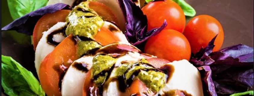Spicy Olive Lavender Caprese Salad
