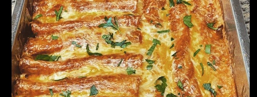 Spicy Oliv'es Baklouti Green Chili Chicken and Cheese Enchiladas