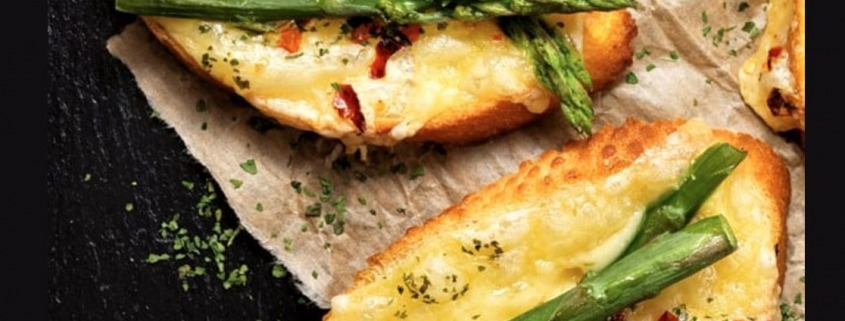 The Spicy Olive's Asparagus Crostinni