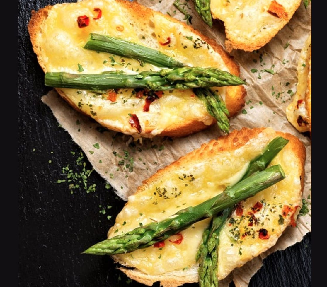 The Spicy Olive's Asparagus Crostinni