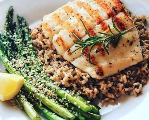The Spicy Olive's Lemon Rosemaey Halibut