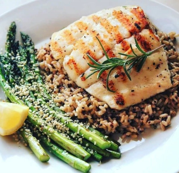 The Spicy Olive's Lemon and Rosemary Grilled Halibut